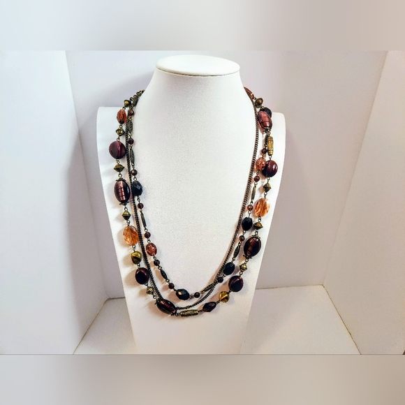 Vintage Premier Design Retired Facated Purple Amethyst Bead multistrand Necklace - Picture 9 of 12